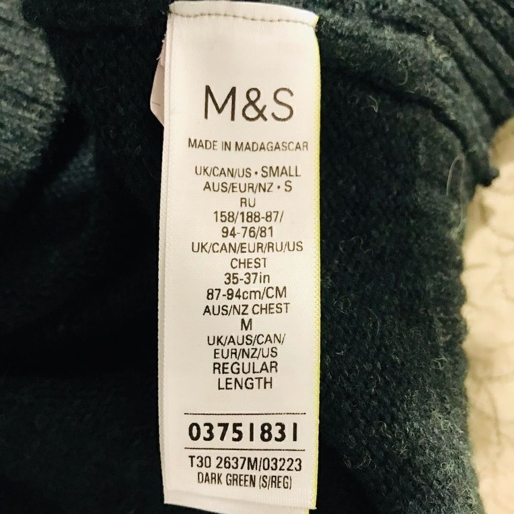 Marks & Spencer Sweaters for Men,100% Lamb Wool, Size S…S4 - Picture 6 of 6